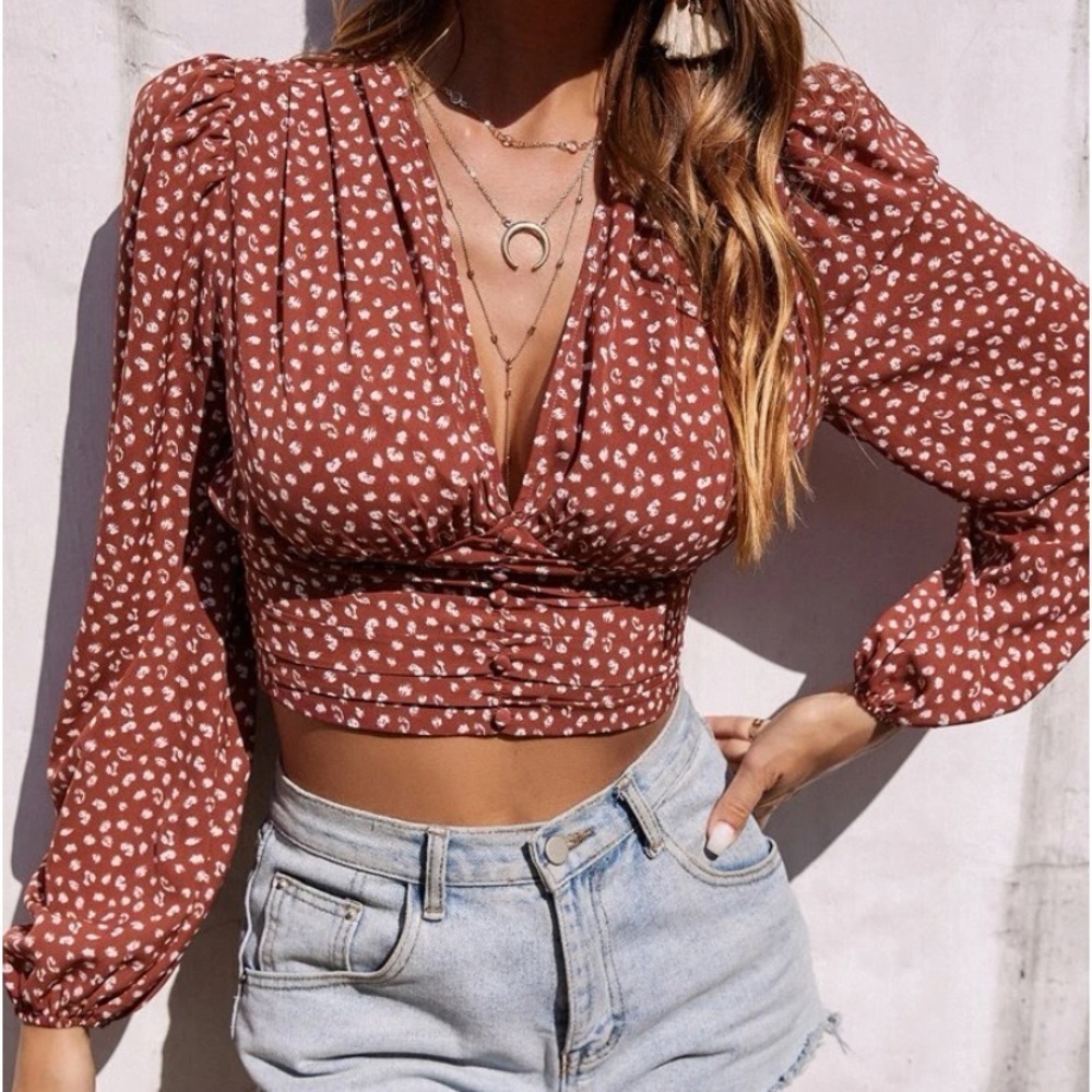 New all over print crop top